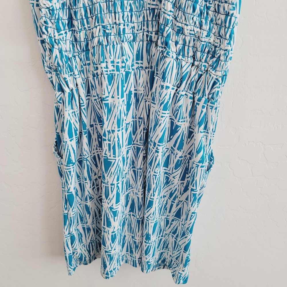 Uniti Stretch Blue and White Romper Size Large - Picture 14 of 14